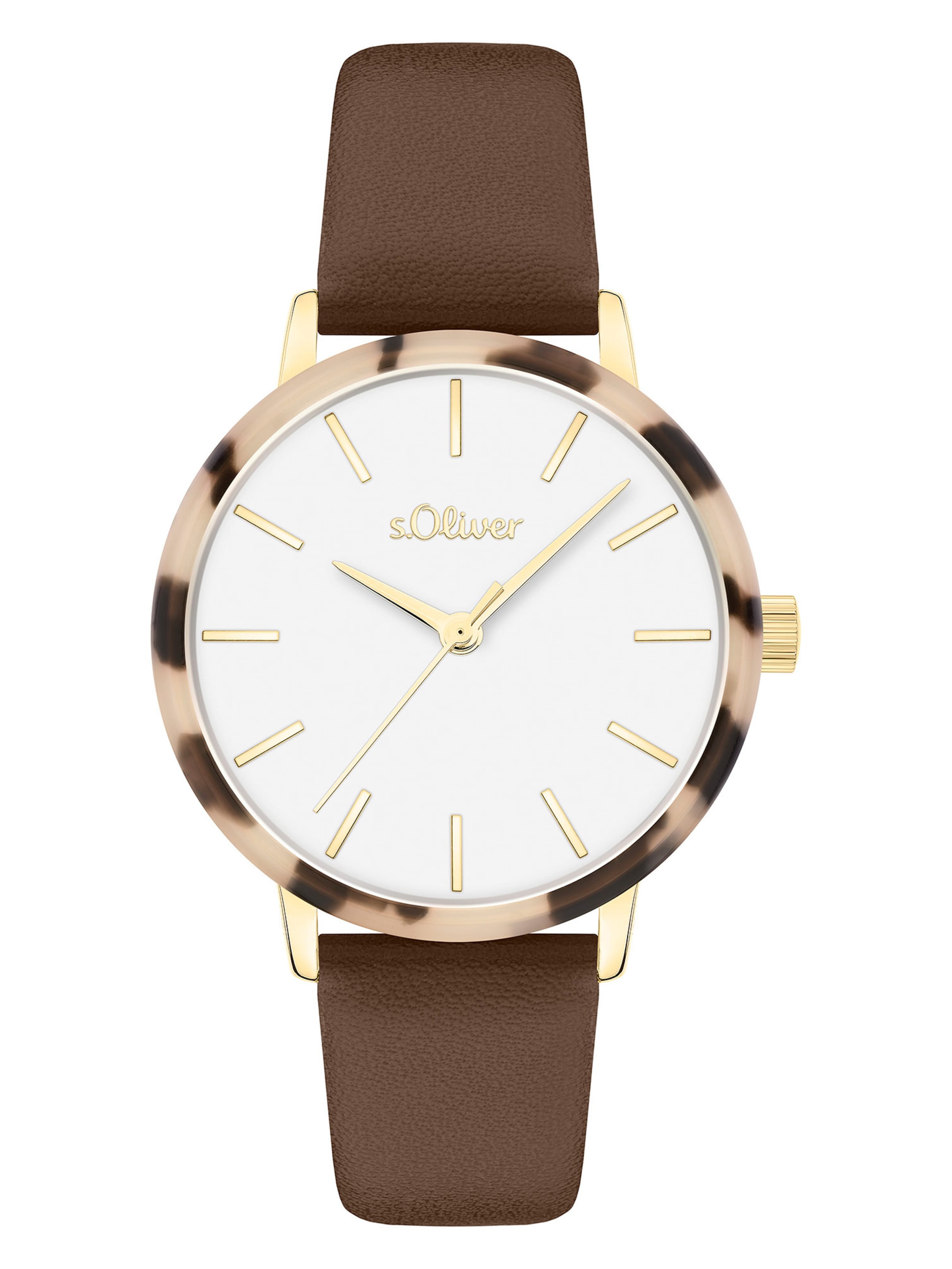 Montre à affichage analogique s.Oliver en marron : devant