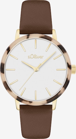 Montre à affichage analogique s.Oliver en marron : devant