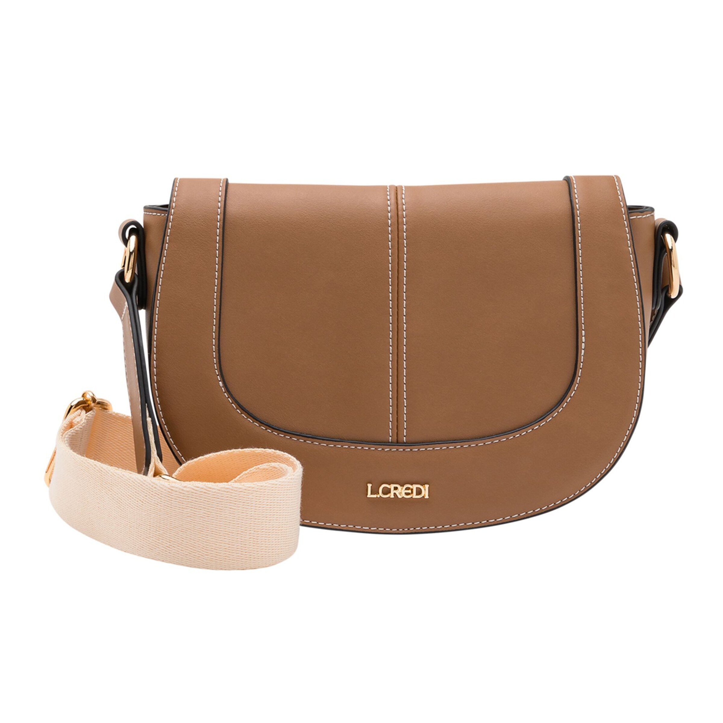Borsa a tracolla 'Orell' di L.CREDI in marrone: frontale