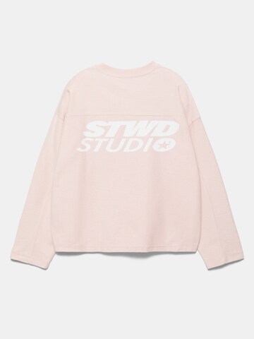 Pull&Bear Sweatshirt 'STWD' in Pink