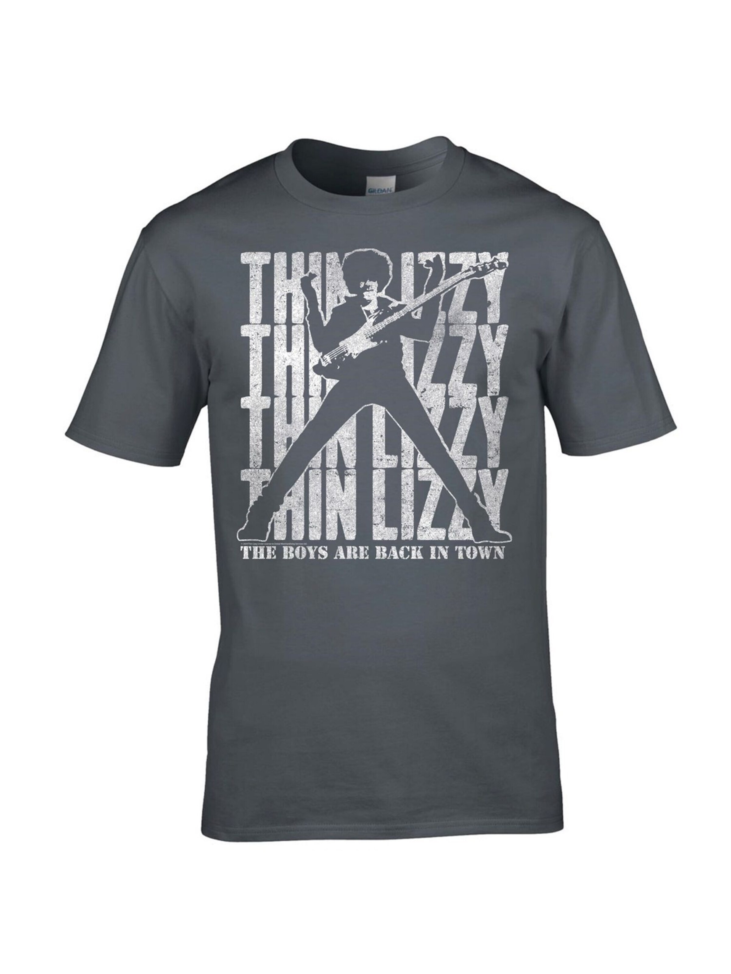 Rockshirts Shirt 'Thin Lizzy Boys Are Back in Town T-Shirt' in Grijs: voorkant