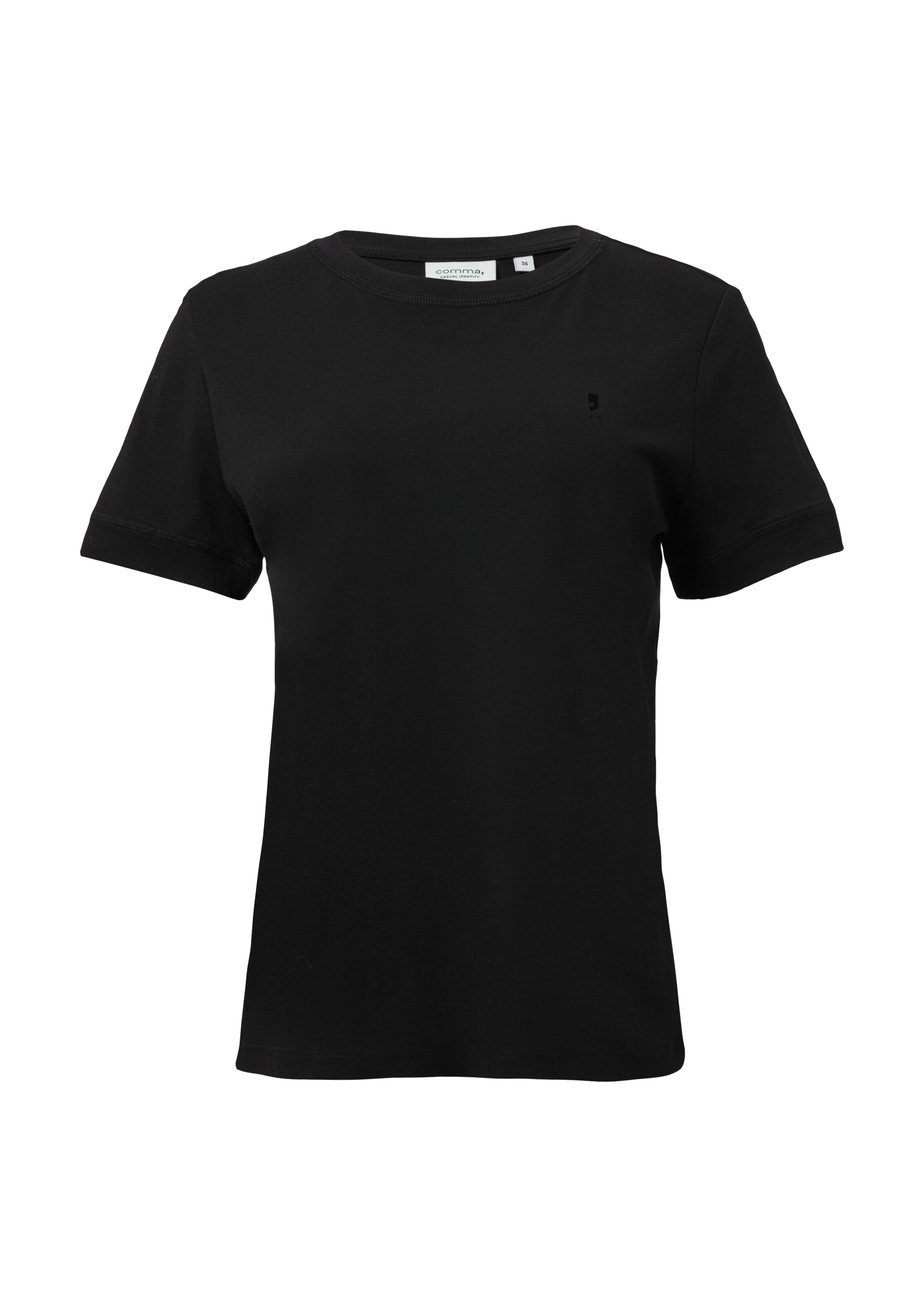 comma casual identity Majica | črna barva: sprednja stran