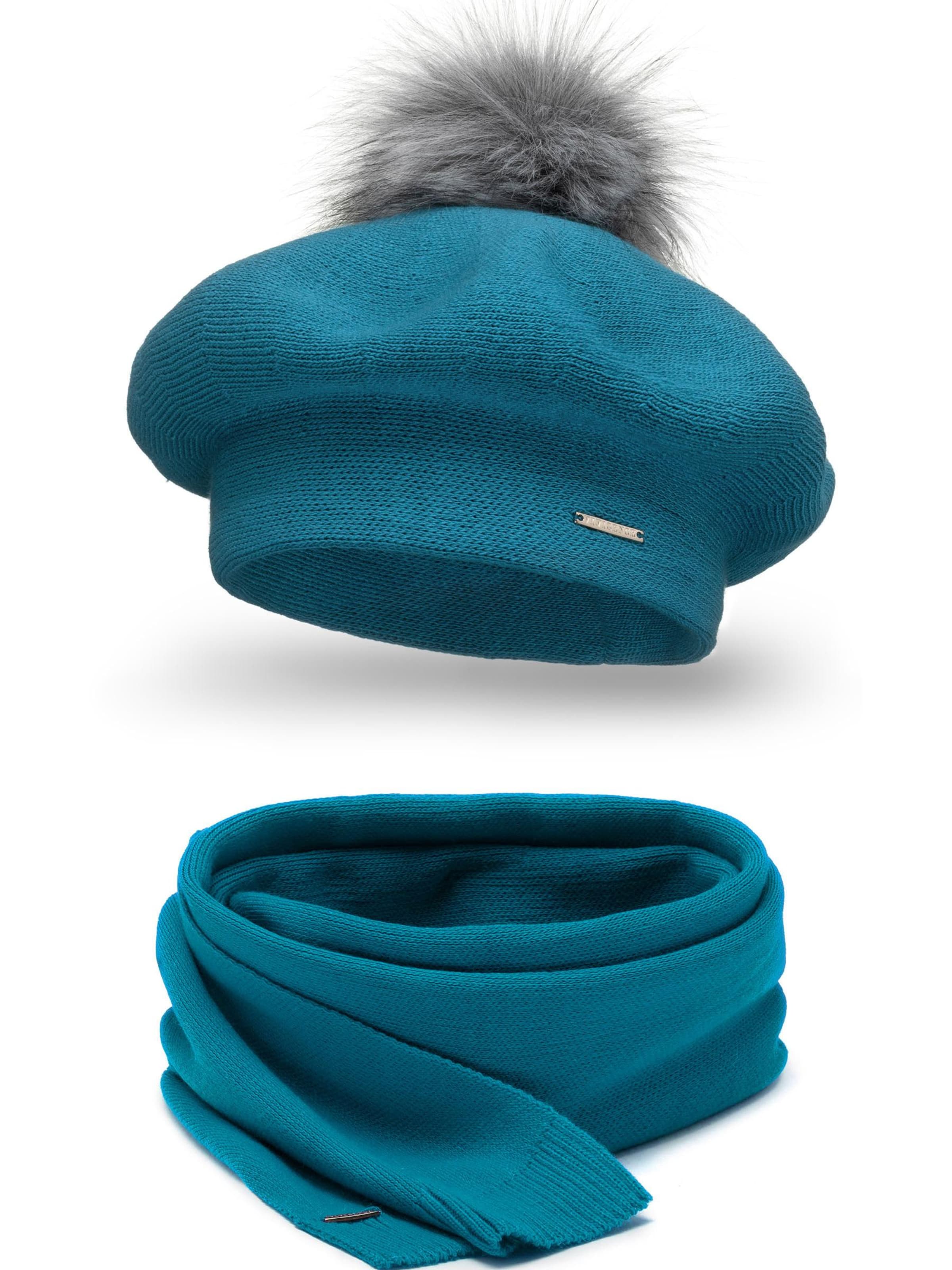 Vivisence Beanie '7035 Set' in Blue: front