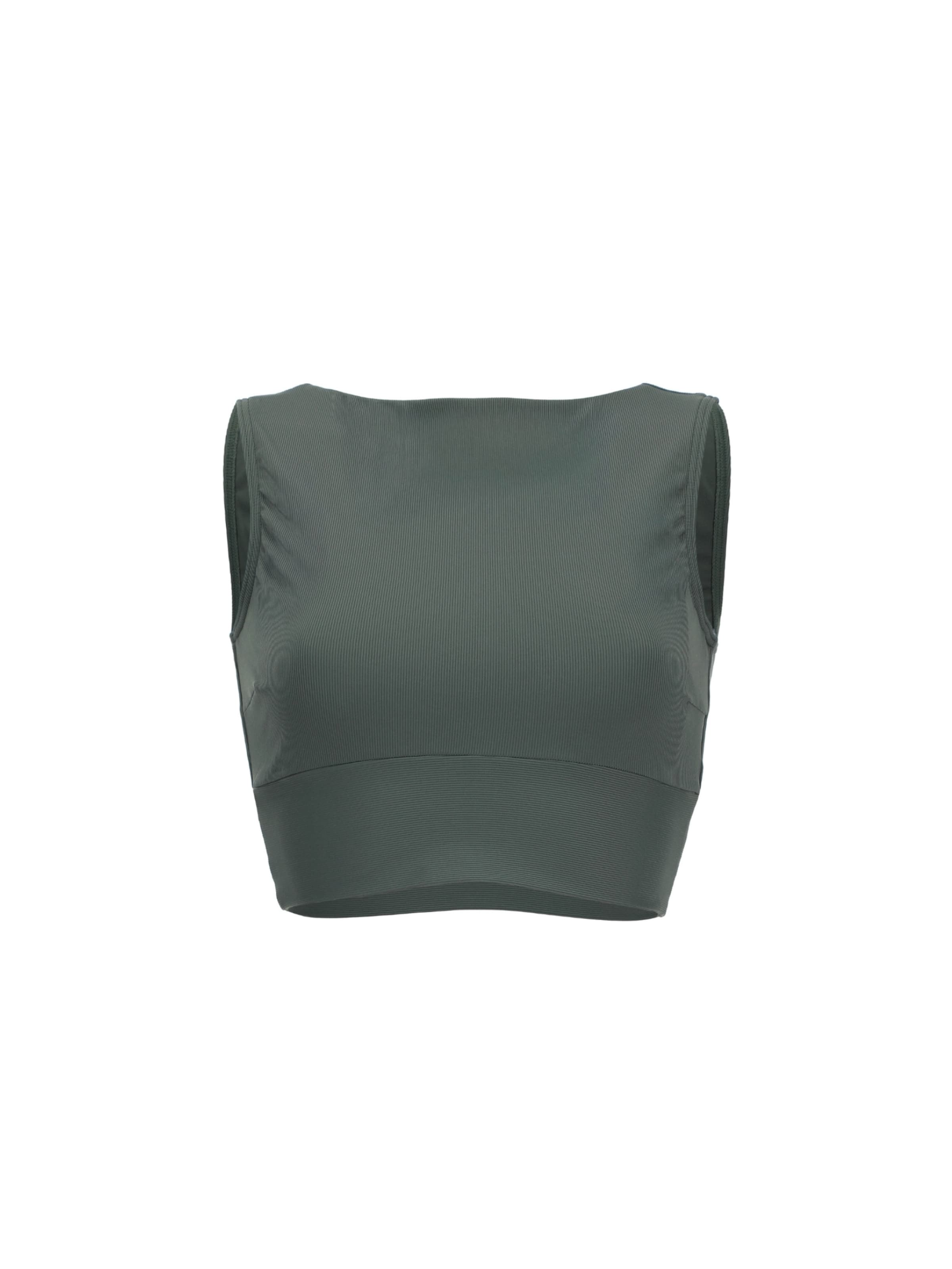 VIVID High neck Horní díl plavek 'Mix&Match' – zelená: přední strana