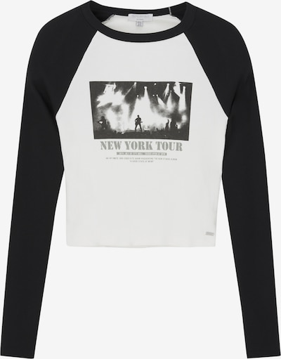 Tricou Pull&Bear pe gri închis / negru / alb murdar, Vizualizare produs