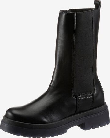 TOM TAILOR Chelsea Boots in Black: front