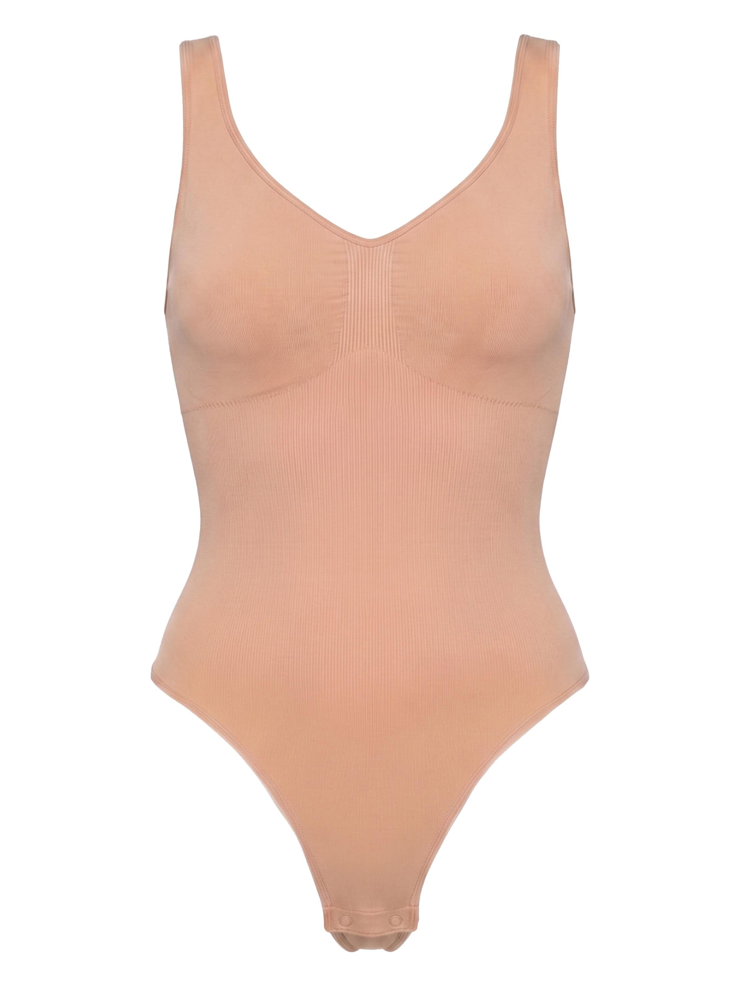 SASSYCLASSY Shaping bodysuit in Beige: front
