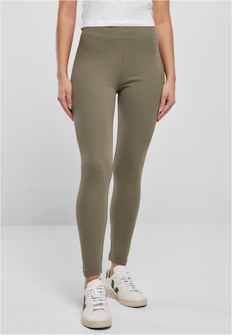 Urban Classics Skinny Leggings in Green: front