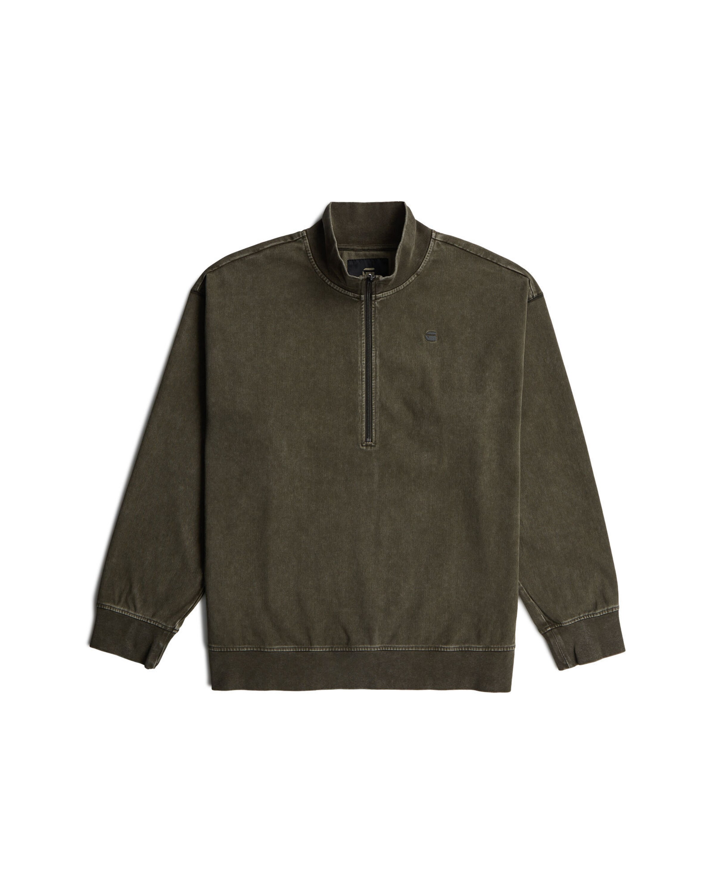 G-STAR Sweats-Sweater 'Washed HB Relaxed Half Zip ' in Grau: Vorderseite