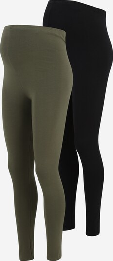 MAMALICIOUS Leggings 'MLEMMA' in de kleur Olijfgroen / Zwart, Productweergave
