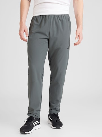 ADIDAS PERFORMANCE Regular Workout Pants in Grey: front