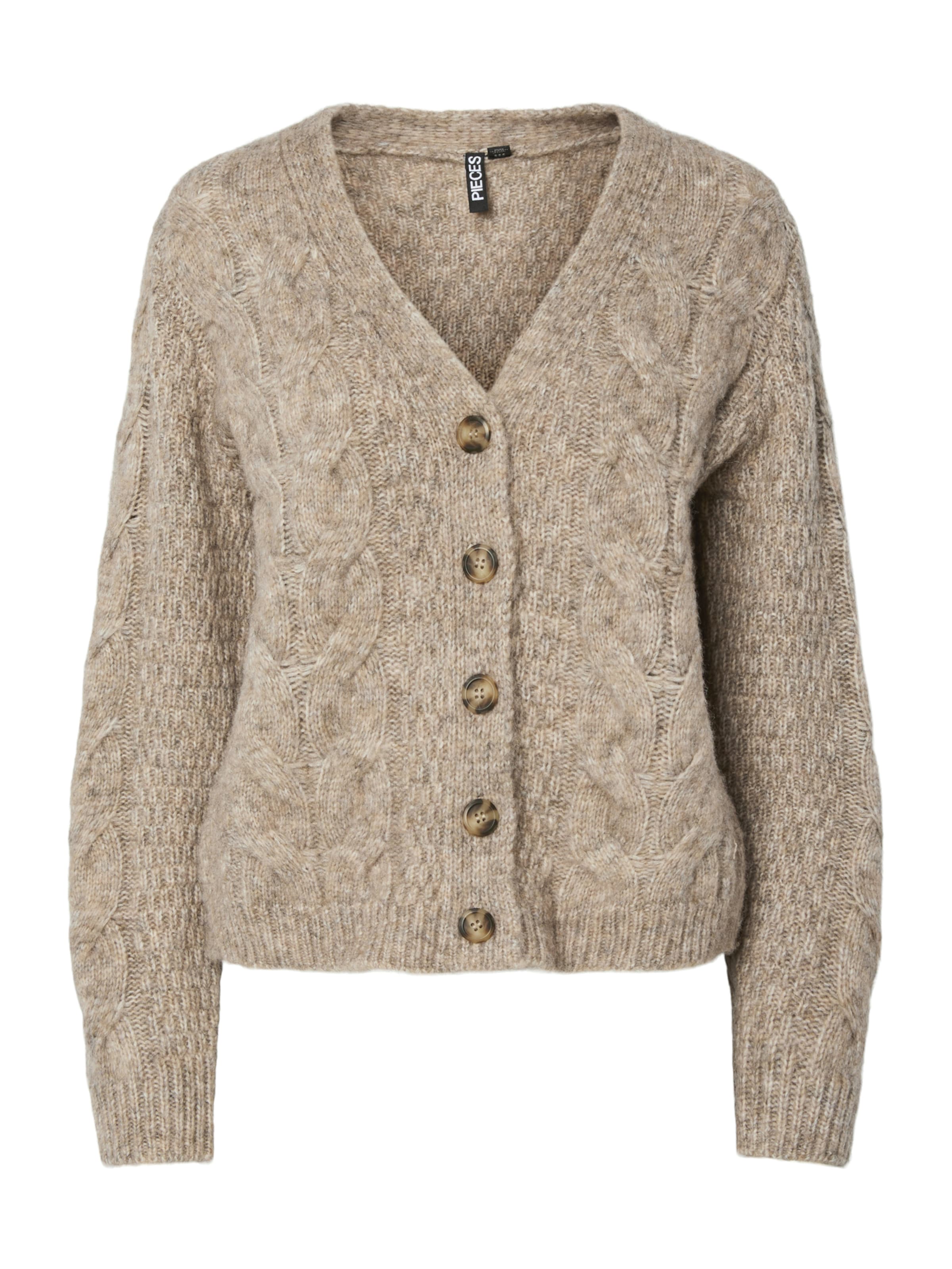 PIECES Kardigan 'PCNINA' – hnědá: přední strana