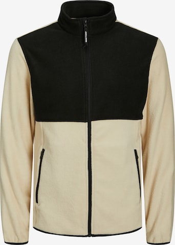 JACK & JONES Fleece Jacket 'Power' in Beige: front