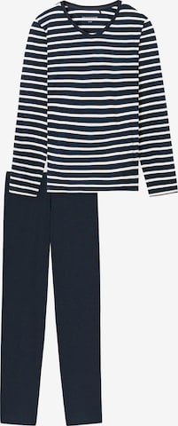 SCHIESSER Pajama 'Casual Essentials' in Blue: front