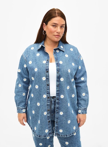 Camicia da donna di Zizzi in blu: frontale