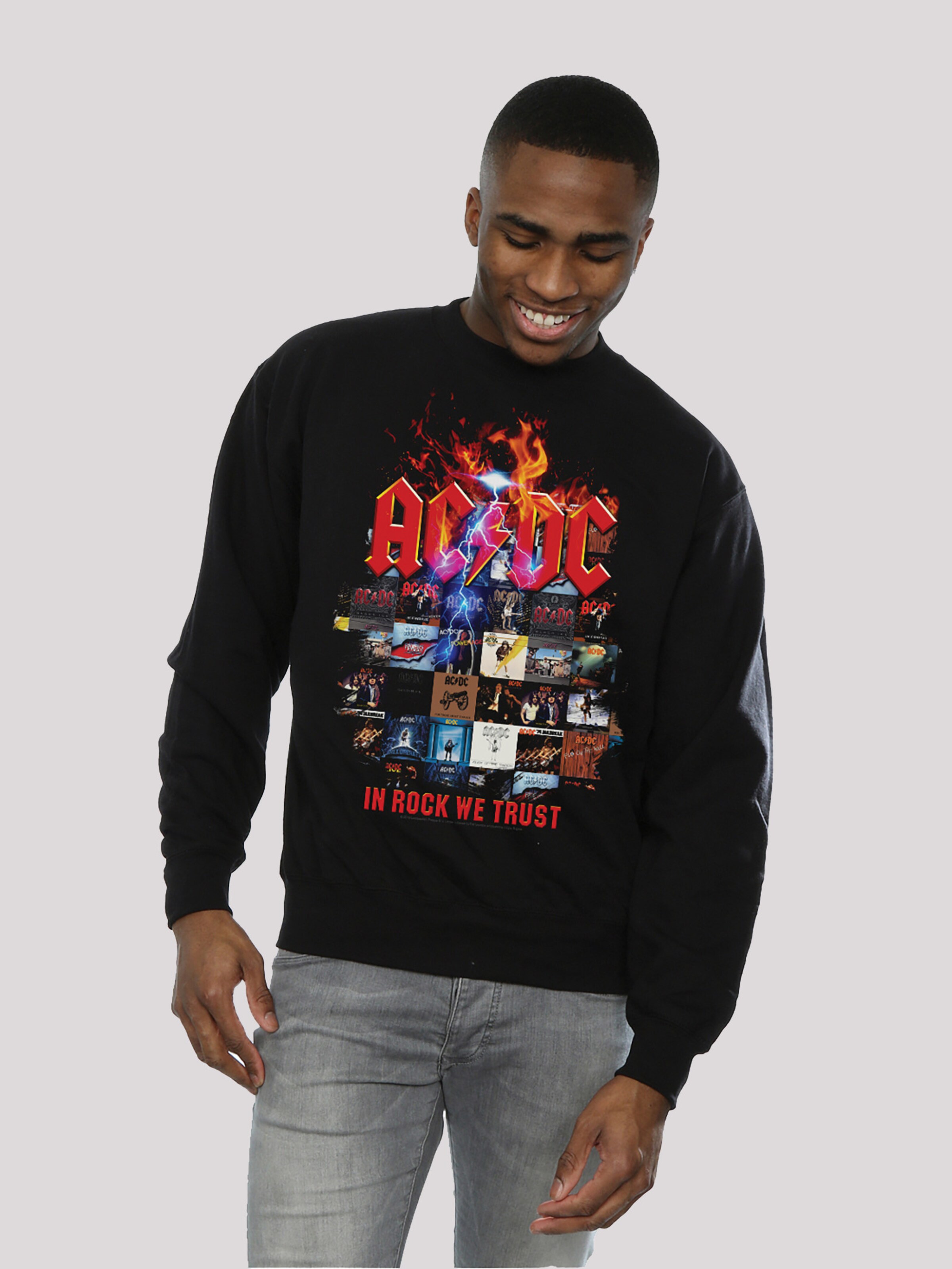 Männer Sweat F4NT4STIC Sweatshirt 'ACDC' in Schwarz - KV60365 Männer Sweat F4NT4STIC Sweatshirt 'ACDC' in Schwarz - KV60365