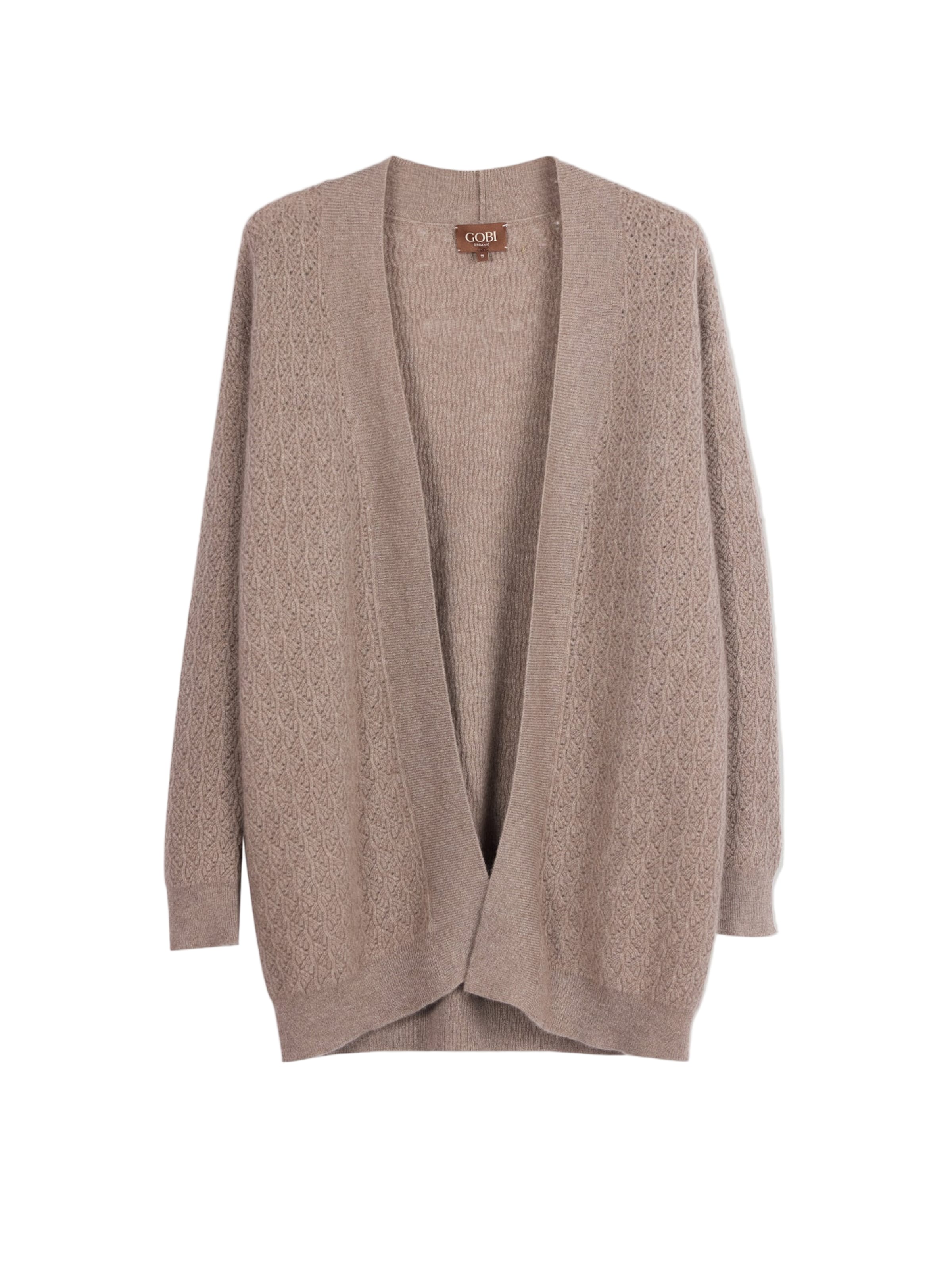 GOBI Cashmere Knit Cardigan in Grey: front