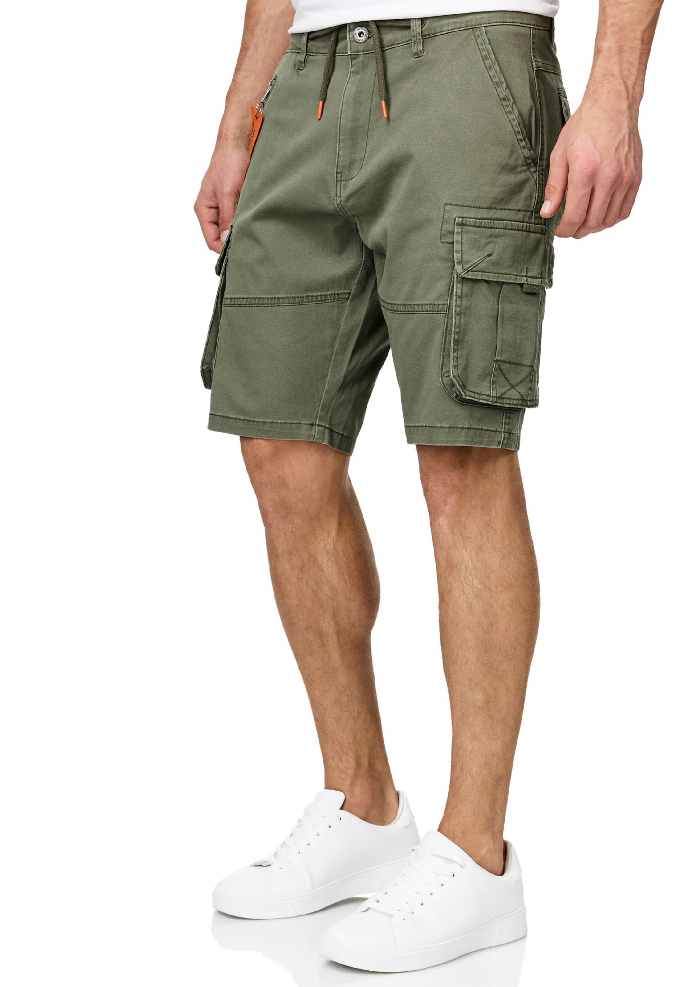 INDICODE JEANS Regular Cargo Pants in Green