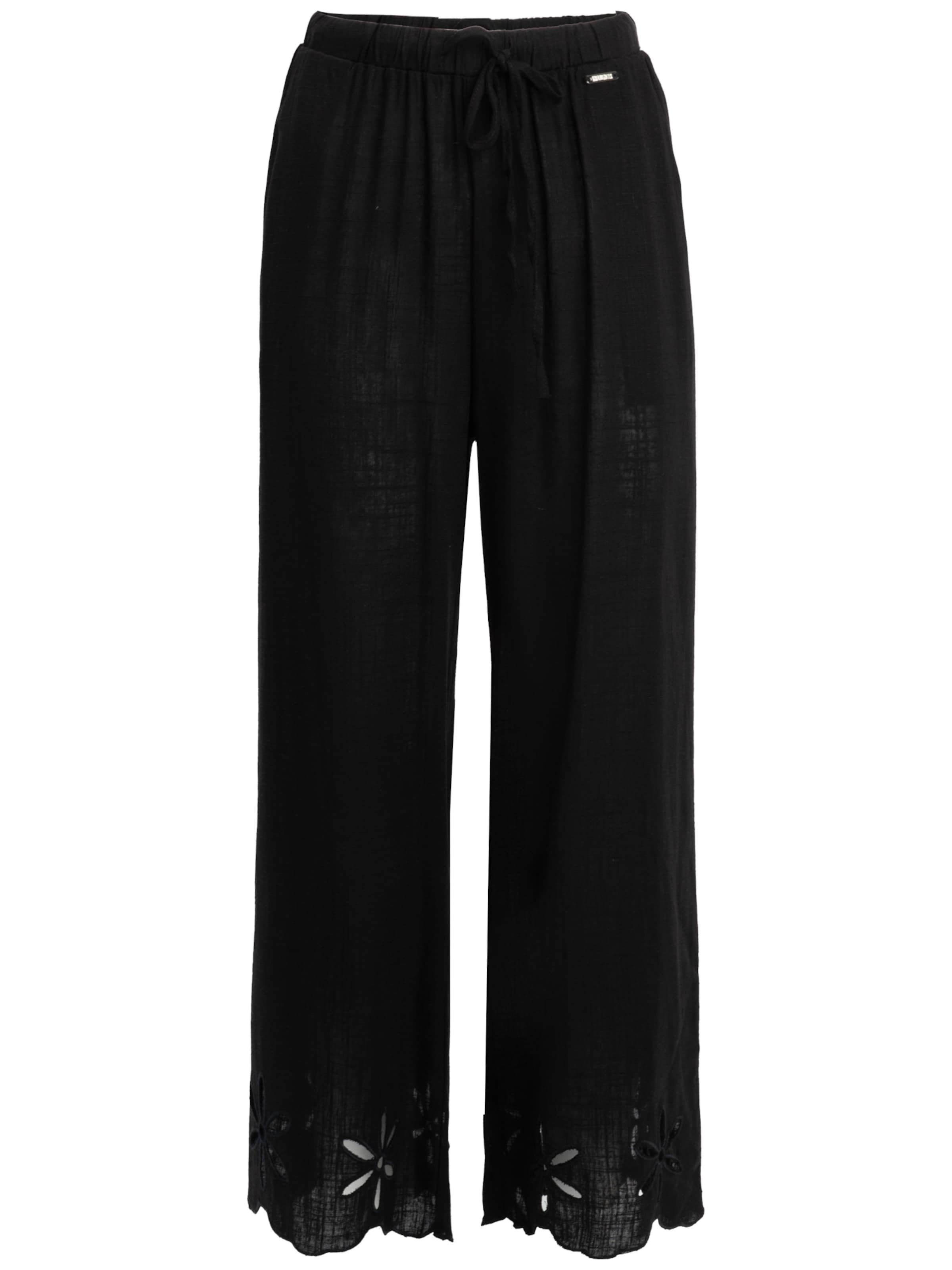 Influencer Широка кройка Панталон в черно: отпред