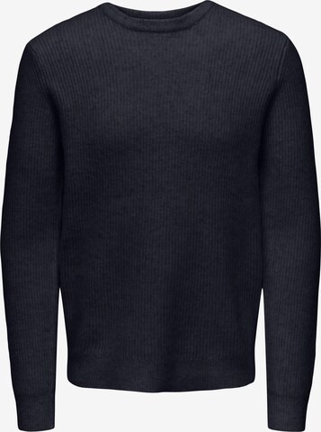 Pull-over 'TEGAN' Only & Sons en bleu : devant