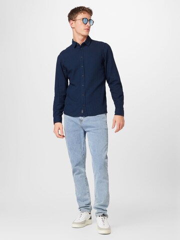 BLEND جينز مضبوط قميص بلون أزرق