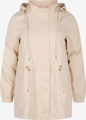 Zizzi Between-Seasons Parka 'Camma' in Beige: front