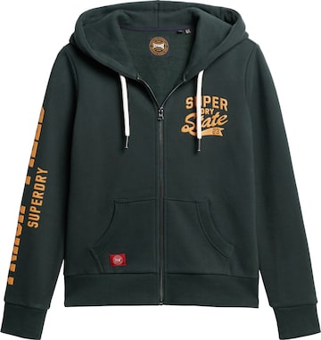 Superdry Zip-Up Hoodie 'Athletic' in Green: front