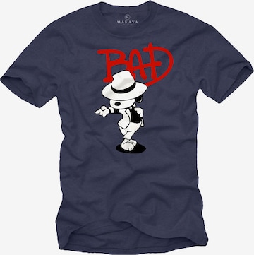 MAKAYA Shirt 'Bad Dog' in Blue: front