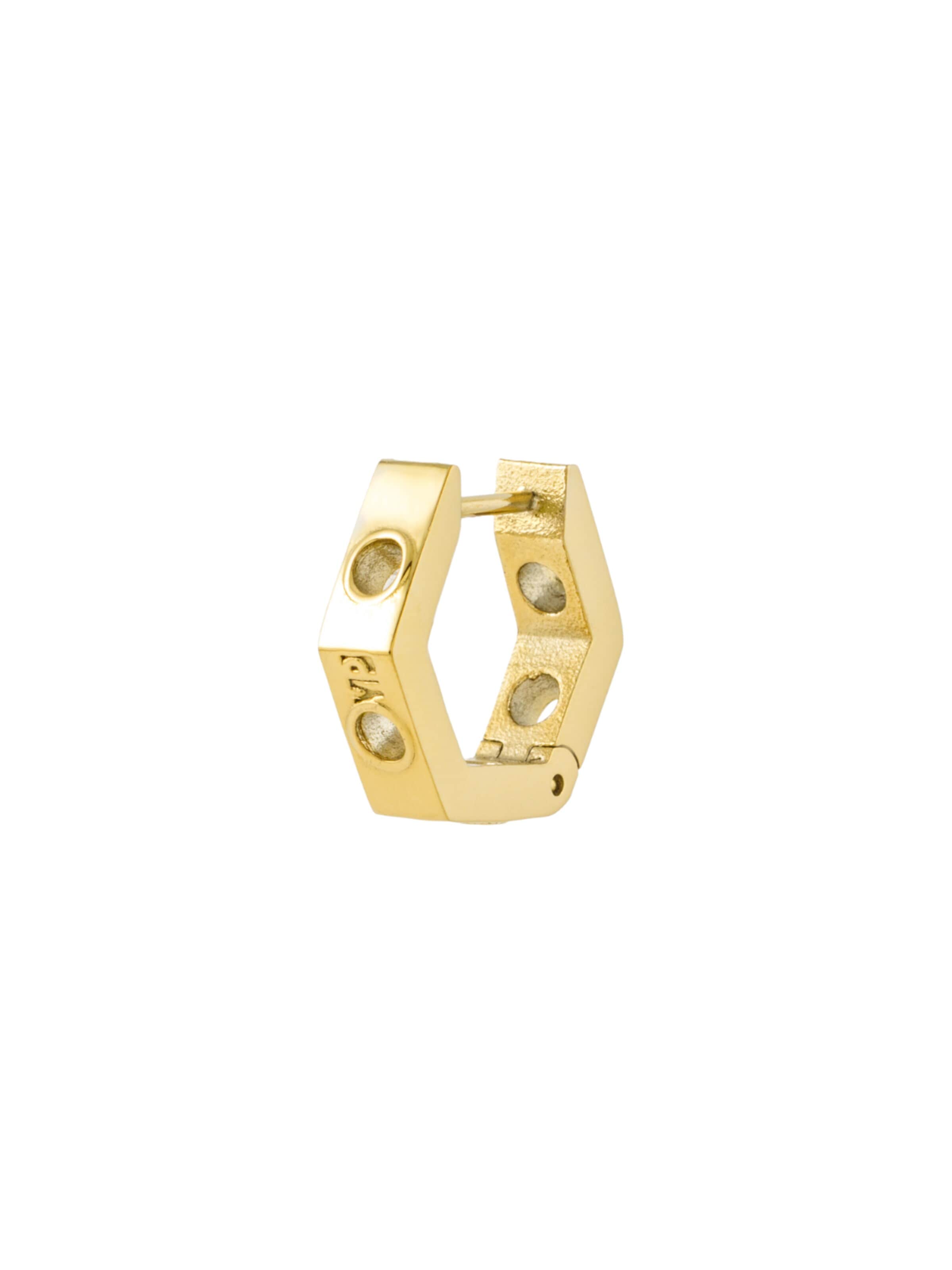 Boucles d'oreilles 'Boucle Hexa Trash G' YParis en or : devant
