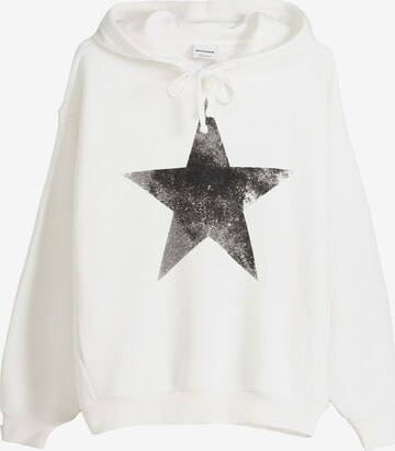 Sweat-shirt Bershka en blanc : devant