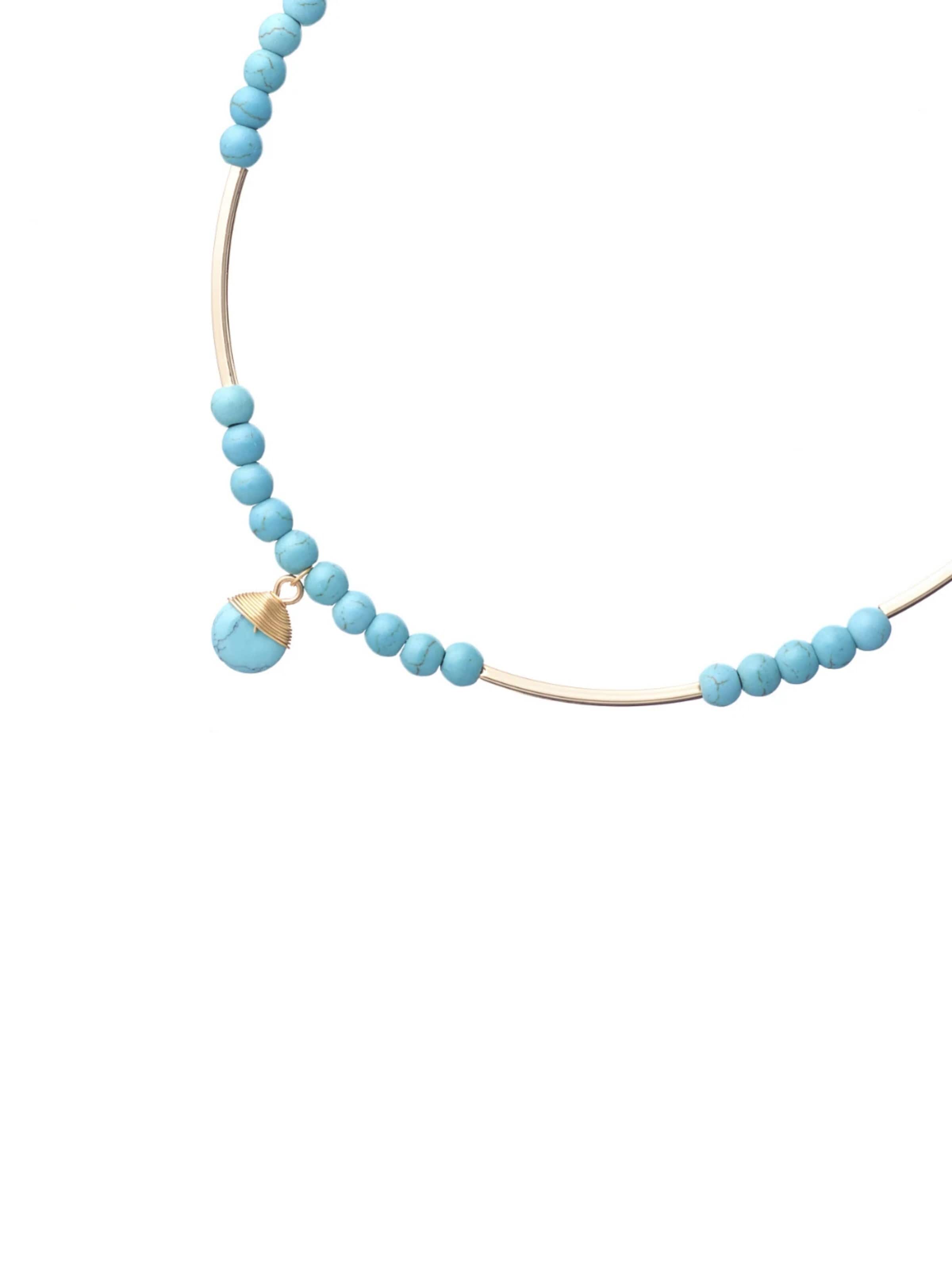 THE GEM STORIES JEWELRY Αλυσίδα 'Turquoise Necklace with Element' σε μπλε