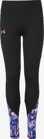 UNDER ARMOUR Skinny Workout Pants in Black: front