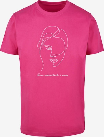 Merchcode Shirt 'Woman WD - Figure' in Roze: voorkant