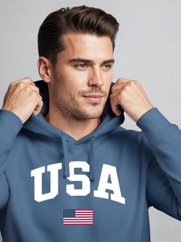 Neverless Sweatshirt 'USA Flag' in Blue