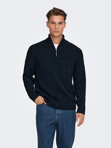Only & Sons Sweater 'ONSJoin' in Blue: front