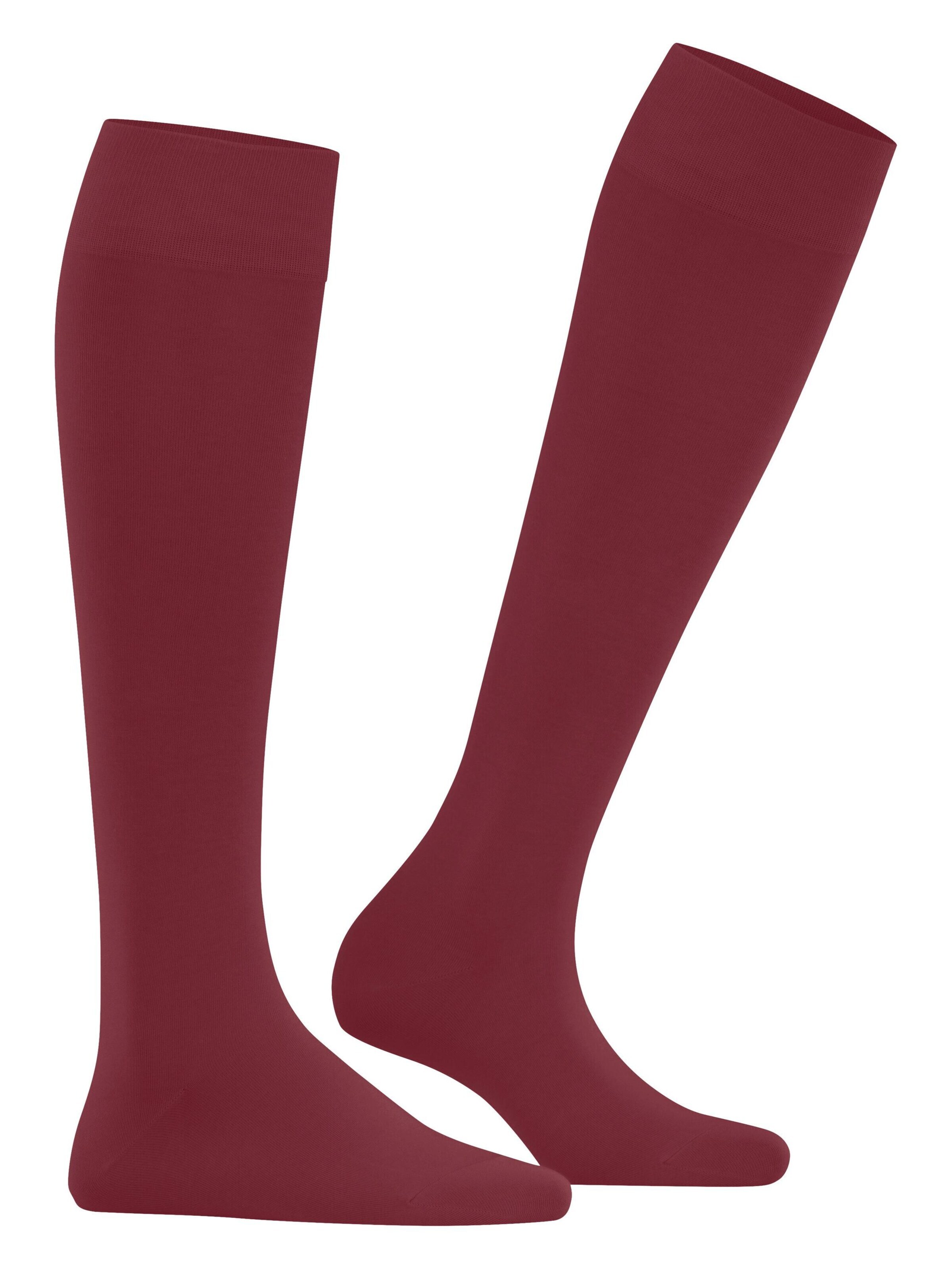 FALKE Knee High Socks 'Cotton Touch' in Red: front