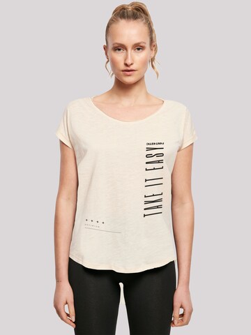 F4NT4STIC T-Shirt 'Take It Easy' in Beige: predná strana