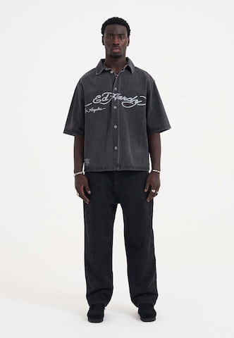 Ed Hardy Μπλουζάκι 'Adler und Sterne' σε μαύρο: μπροστά