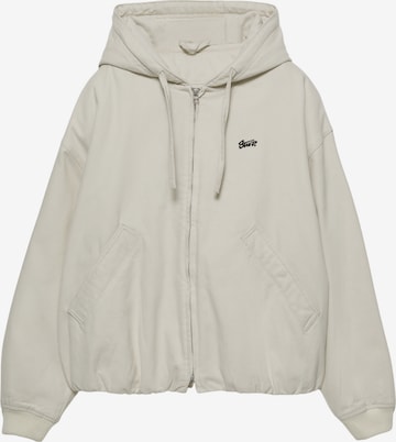 Geacă de primăvară-toamnă 'STWD' de la Pull&Bear pe alb: față