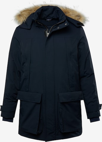 Men Plus Winterparka in Blauw: voorkant