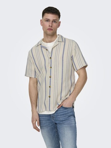 Only & Sons Regular fit Overhemd 'TREV' in Wit: voorkant
