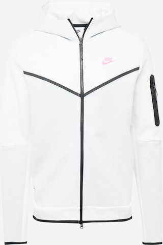 Nike Sportswear Ζακέτα φούτερ σε λευκό: μπροστά
