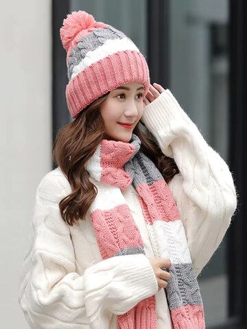 Kumixi Beanie 'Set: Mütze & Loop Schal & Handschuhe' in Orange