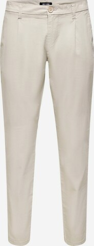 Pantalon à pince 'Cam' Only & Sons en beige : devant