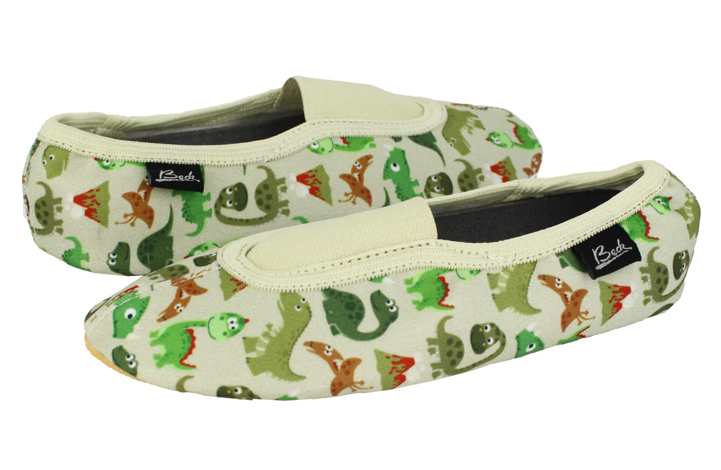BECK Papuče 'Funny Dinos' - Béžová