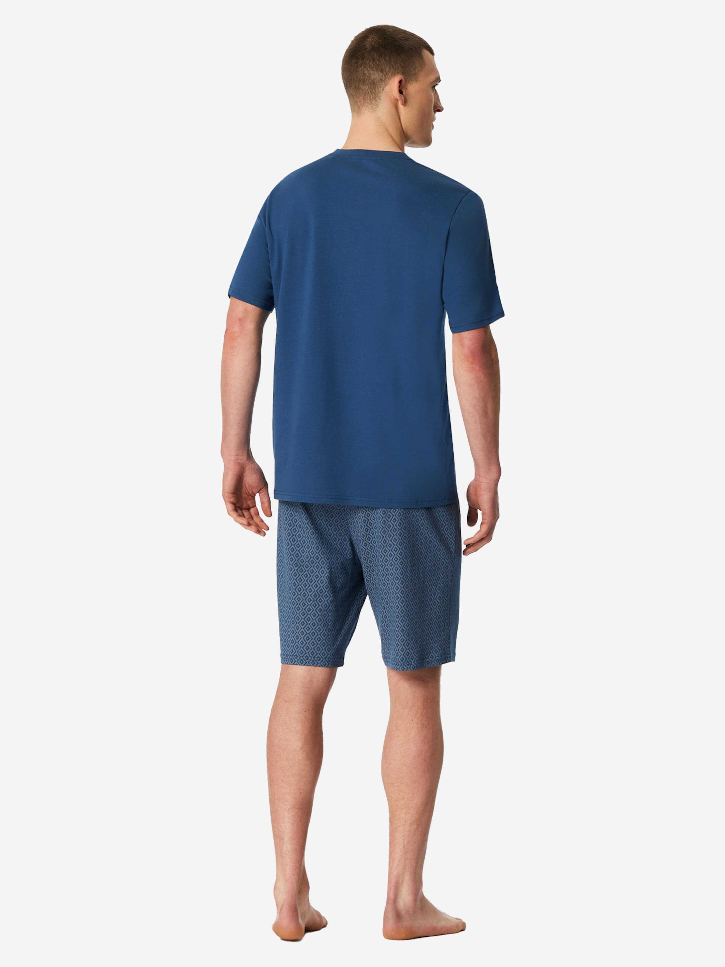 SCHIESSER Pyjama kort 'Casual Essentials' in Blauw