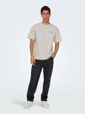T-Shirt 'ONSFRED COFFEE CLUB' Only & Sons en gris