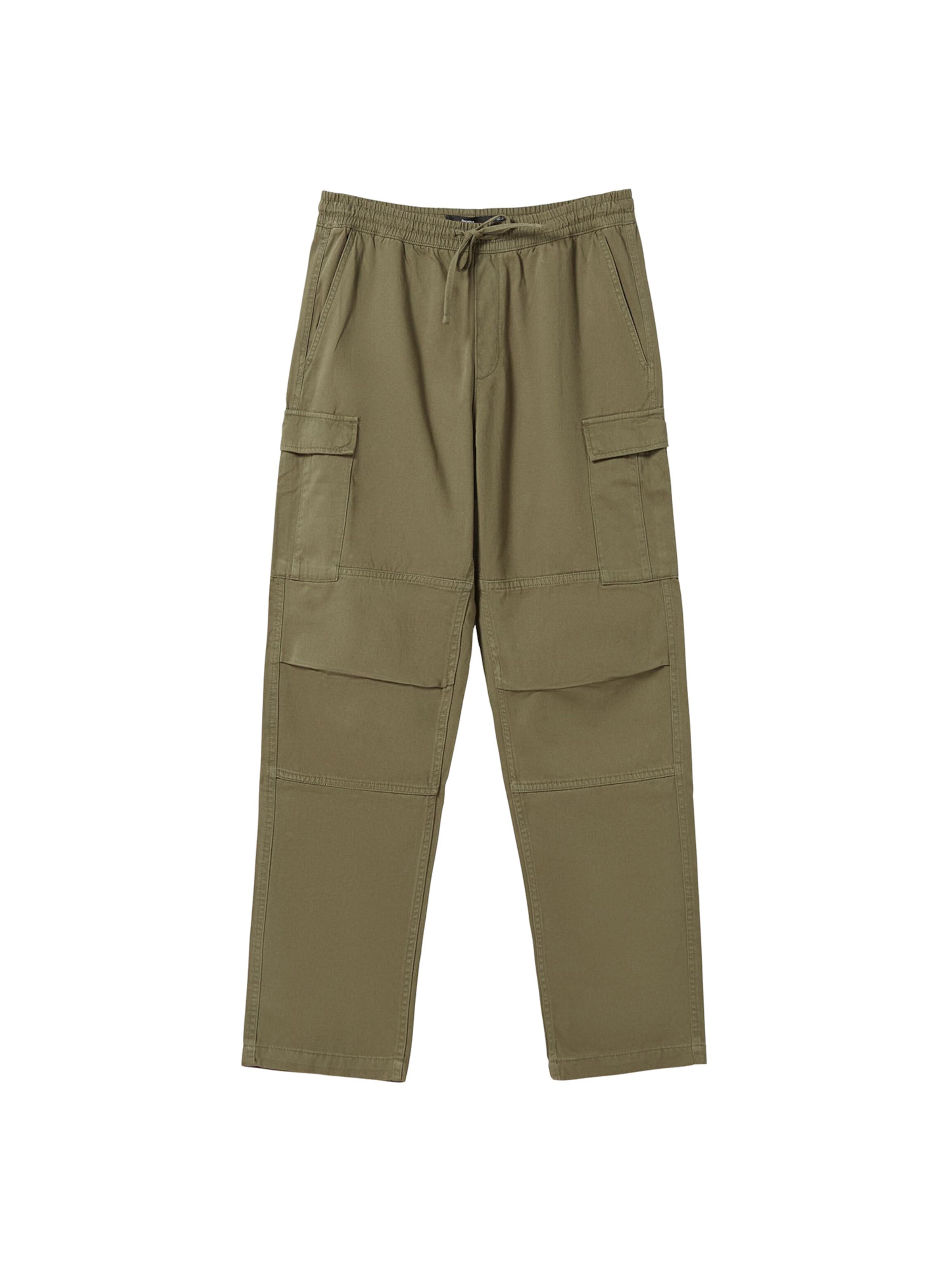 Bershka Loosefit Cargobyxa i grön: framsida