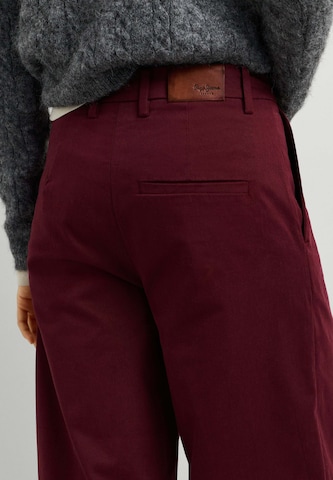 Wide leg Pantaloni con pieghe 'Lindsey' di Pepe Jeans in rosso