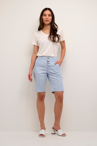 Cream Loose fit Trousers 'Lina' in Blue